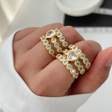 Pave zircon chunky heart ring