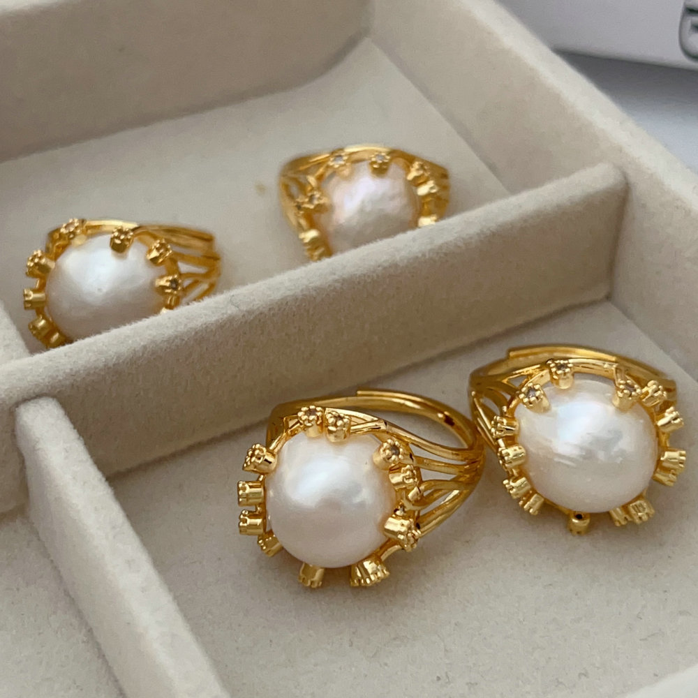 Fresh water pearl ring