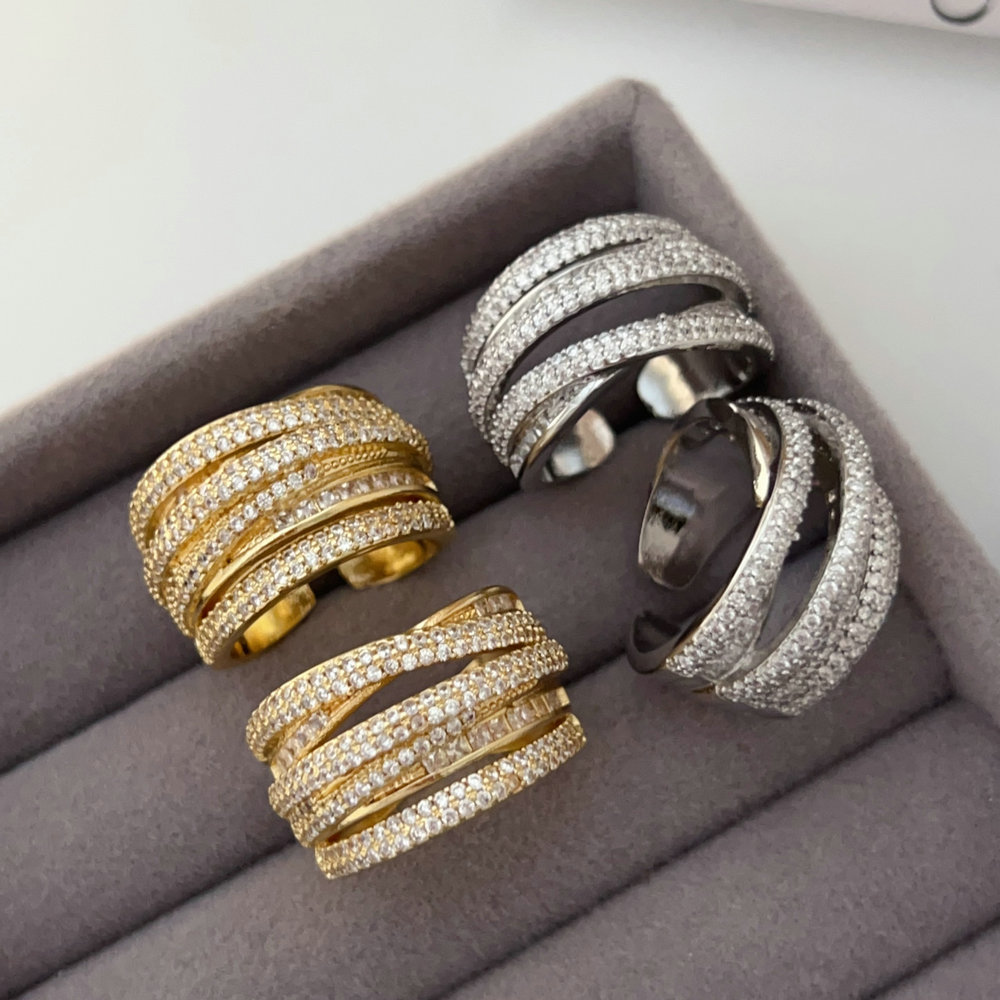 Pave zircon chunky ring