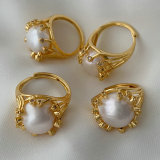 Fresh water pearl ring