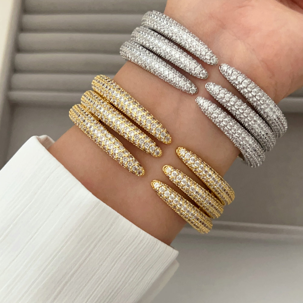 Pave chunky zircon cuff