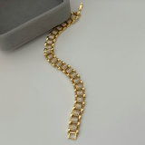 Pave zircon cuban chain bracelet