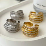 Pave zircon chunky ring