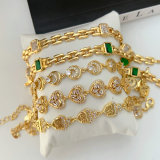 Pave zircon heart bracelet