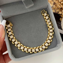 Pave zircon cuban chain bracelet