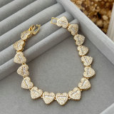 Pave heart bracelet