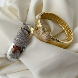 Chunky pave heart cuff