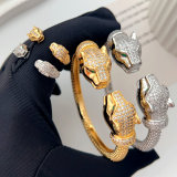 Pave chunky set lion bracelet
