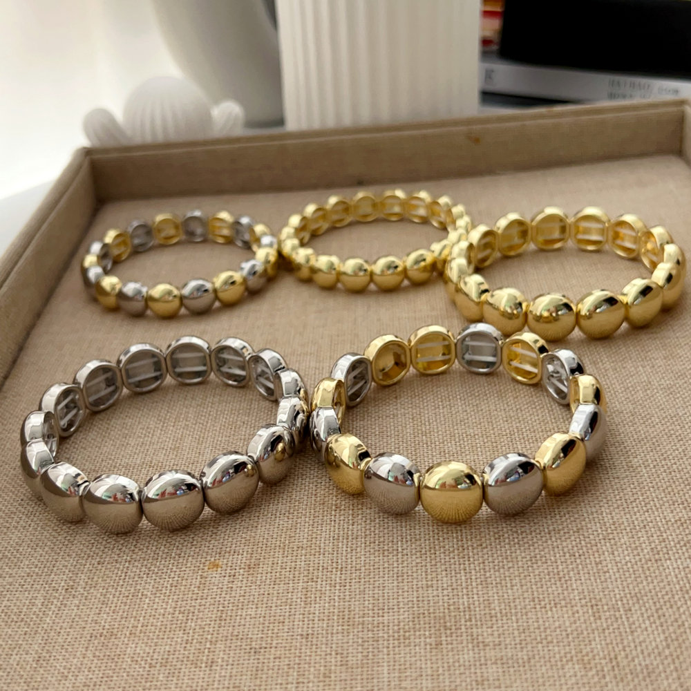 Coin bead bracelet