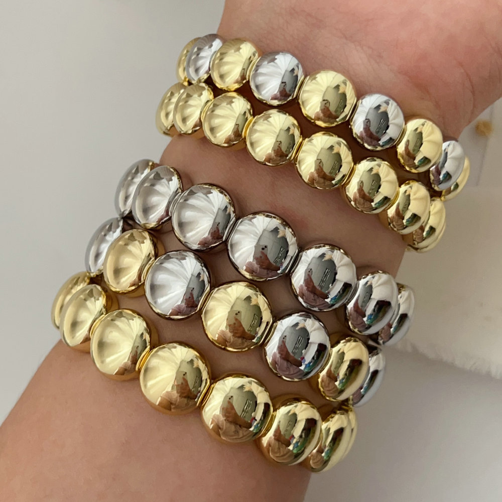 Coin bead bracelet