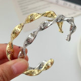 Pave wave zircon cuff