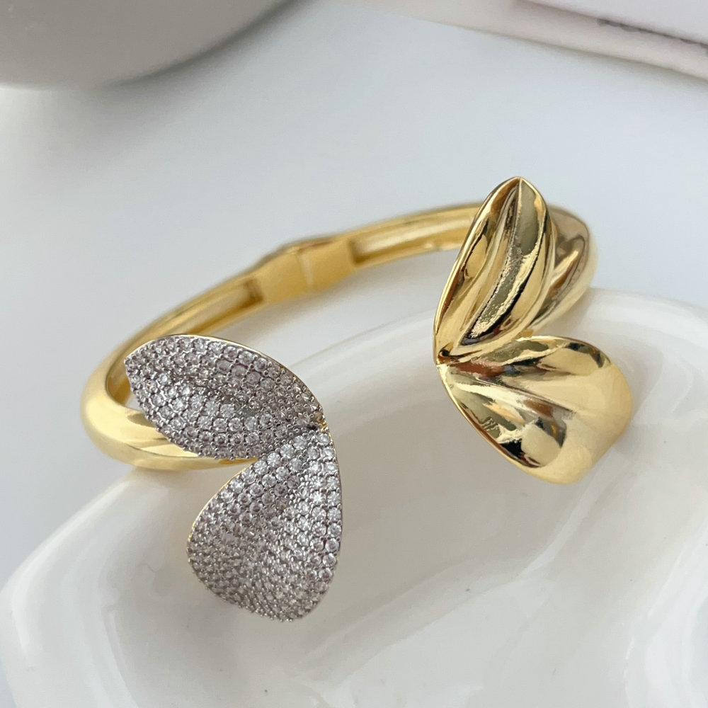 Pave butterfly cuff