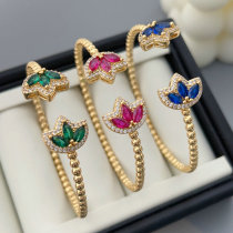 Pave zircon flower beaded cuff