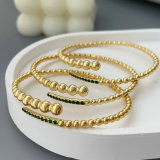 Pave green zircon beaded cuff