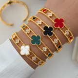 Pave clover cuff