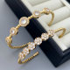 Pave zircon round beaded  cuff
