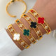 Pave clover cuff