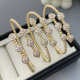 Pave zircon flower beaded cuff
