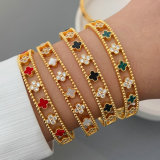 Pave clover cuff