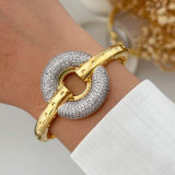 Pave round zircon bangle