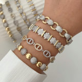 Two color fashion zircon bracelet