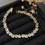 Pave zircon heart bracelet