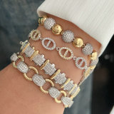 Two color fashion zircon bracelet