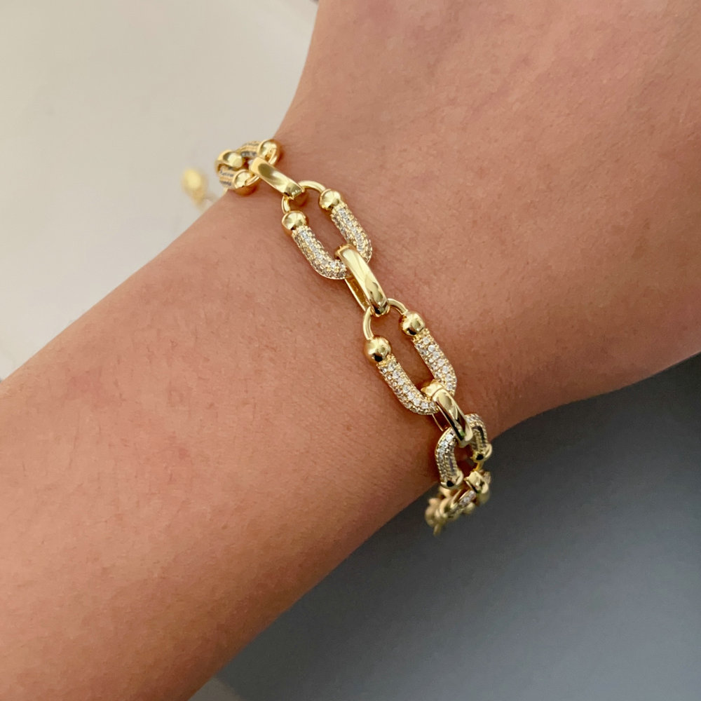 Pave pin bracelet