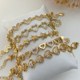 Pave zircon heart bracelet