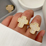 Pave zircon cross ring