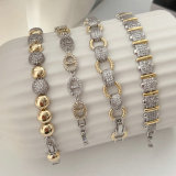 Two color fashion zircon bracelet