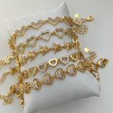 Pave zircon heart bracelet