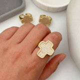 Pave zircon cross ring