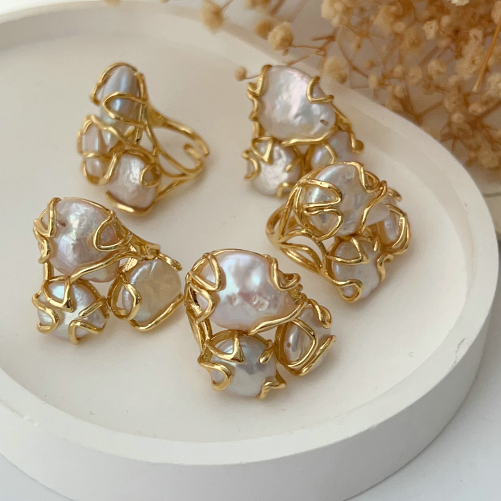 Fresh water pearl ring