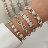 Two color fashion zircon bracelet