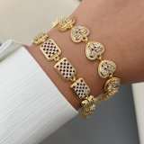 Pave zircon heart bracelet