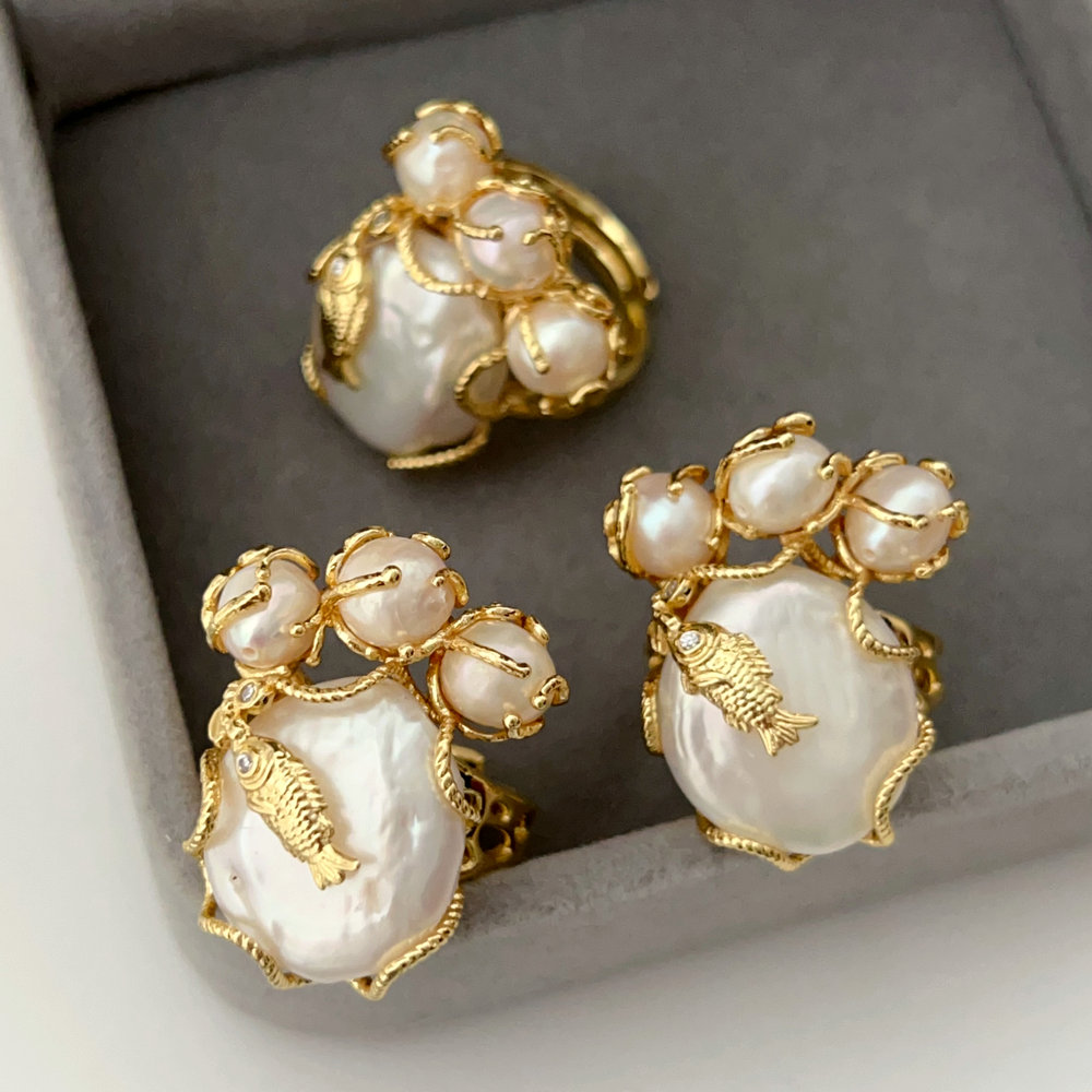 Fresh water pearl ring