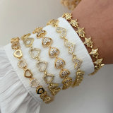 Pave zircon heart bracelet
