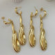Metal long leaf earrings