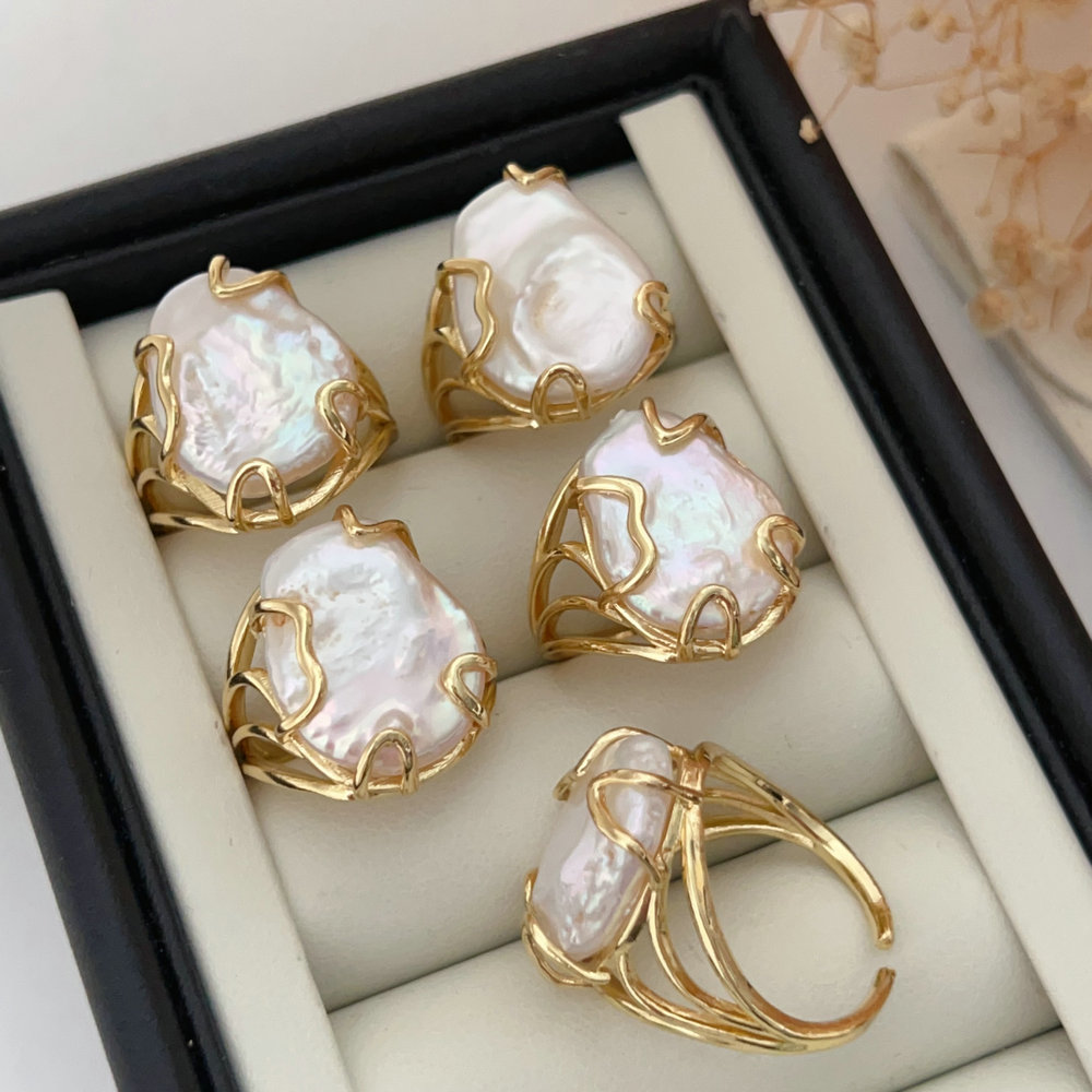 Fresh water pearl ring