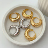 Metal round earrings