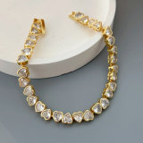 Pave zircon heart bracelet
