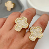 Pave zircon cross ring