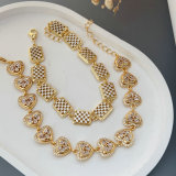 Pave zircon heart bracelet