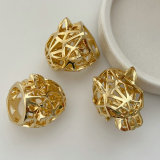 Metal lion ring