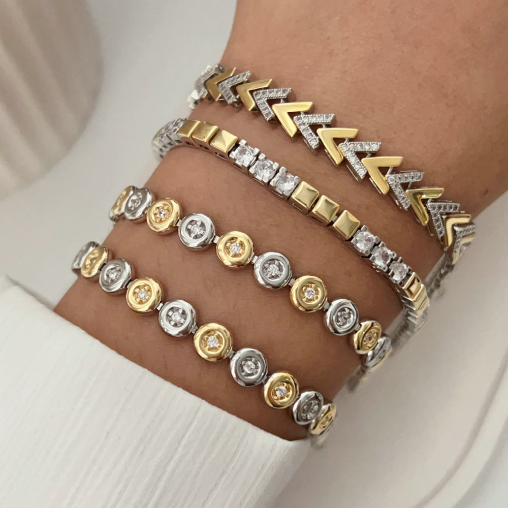 Two color leaf bracelet