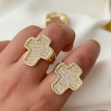 Pave zircon cross ring