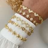 Pave zircon heart bracelet