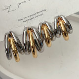 Two-tone fan earrings