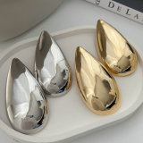 Chunky metal water drop earrings